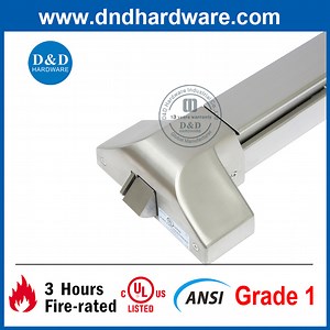 [Hot Item] UL Listed Rim Type ANSI Grade 1 Fire Rated 3 Hours Emergency Fire Exit Hardware Security Touch Bar Lock Panic Exit Device for Commercial Double Door