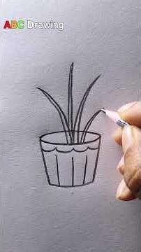 Simple Flower Pot Drawing #drawing