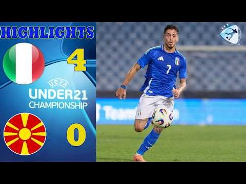 Italy vs North Macedonia | Highlights & All Goal | Euro U21 - Qualification | 27-3-2025