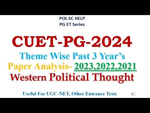 CUET PG 2024: Theme wise Past 3 Year's Paper Analysis : Political Science- Western political thought