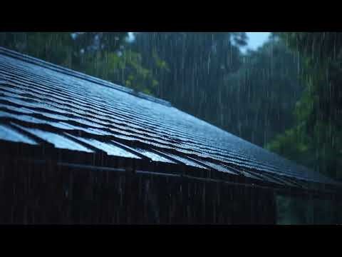 🔴 Rain on a Tin Roof for Sleeping 247, Deep Sleep with Heavy Rain & Thunder on Metal Roof at Night