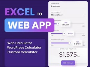 Responsive web app from excel sheet, excel to WebApp, web calculator