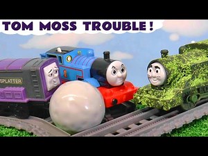 SPLATTER and Thomas try to Catch Tom Moss Toy Train Story - Videos For Kids