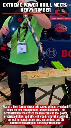 Extreme Power Drill Meets Heavy Timber #woodworking #carpentry #wood #tools #craftsmanship