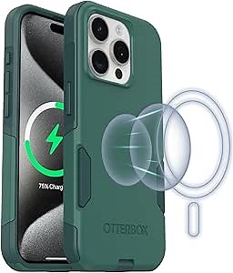 Amazon.com: OtterBox iPhone 15 Pro - Commuter MagSafe Case - Slim & Tough - Pocket-Friendly - Dual Layer Drop Protection - Port Covers – Non-Retail Packaging - Green : Cell Phones & Accessories
