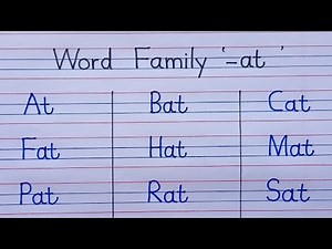 Word Families Part - 1|Word Family '-at'| -at Words For Kids| Phonics For Kids|