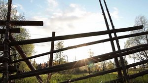 Download Traditional Wooden Fence And Nature Scenery  for free