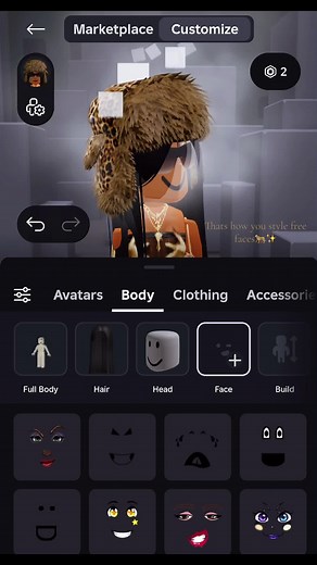 Styling Free Faces in Roblox Barbie