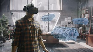 Designing Virtual Engine Model with Cutting-Edge Technology in Modern Office