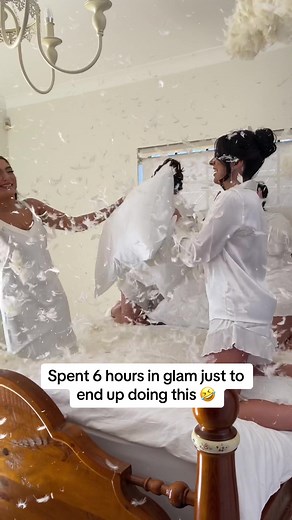 Fun Bridal Party Pillow Fight with Professional Stylist Dom Pelli