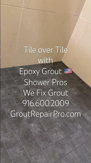 Tile over tile shower floor with epoxy grout