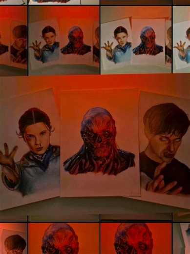 Stranger Things-Eleven,Vecna ve Will portre çizimim... . #strangerthings #netflix #netflixseries #strangerthings5 #portrait @Stranger Things @Netflix @Netflix Türkiye