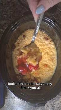 #Crockpot Cherry Cobbler #recipe #easyrecipe #dessert #yummy #yum #yummmmy #crockpotrecipes #tasty