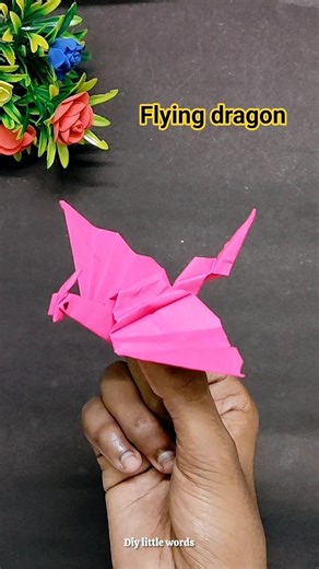 Diy flying dragon toy with Paper 🐉 paper craft💡 #papercraft #shorts #viral #diy #origami #dragon