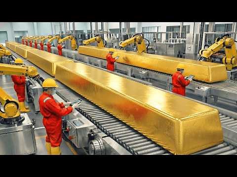 Inside the Gold Mining Factory: How Gold Bars Are Mined and Refined (Full Process)