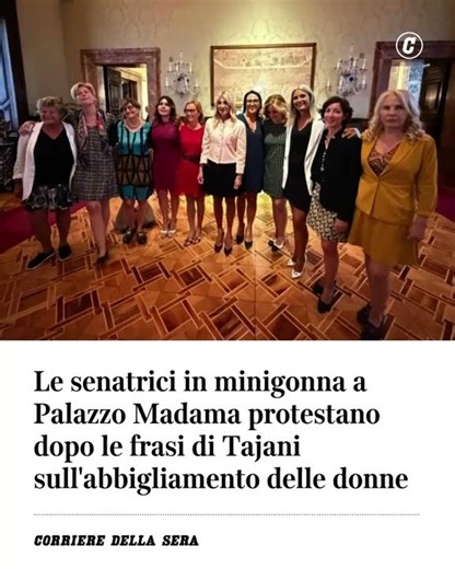 Le senatrici in minigonna a Palazzo Madama protestano dopo le frasi di Tajani