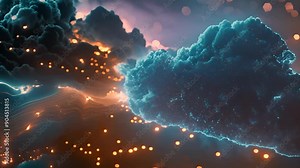 Cloud computing network safe encrypted storage personal data protection verified technology encryption security protocol wireless file transfer drive service cyberspace global database information net