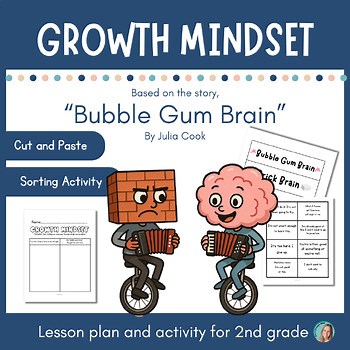 Bubble Gum Brain Growth Mindset Activities | SEL Lessons & Worksheets for 2nd