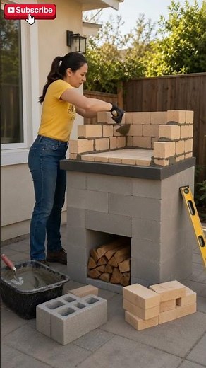 I Built a real Italian pizza oven using a concrete Brick and Cement. DIY