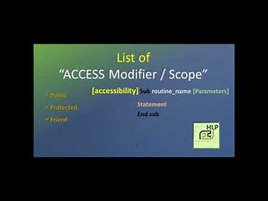 18-Vb.net #accessmodifier | #Public, #Private, #friend and #Protect #scope in vb.net | S M #Adnan