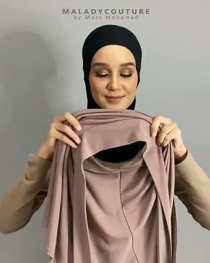 Slip On Tie Back Instant Scarf Tutorial by Ema Mohamad