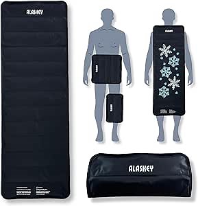 Alaskey® Large Black Full Body Ice Pack | 45"x16" Reusable Relaxation Cooling Blanket | Perfect for Summer Comfort, Full-Body Cooling, Cold Therapy and Recovery After Physical Activity or Everyday Use
