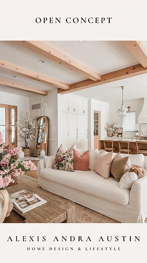 Alexis Austin | Open concept living room style 🤍 Are you a fan or open concept or the traditional style closed style? Comment “style” to shop this space! | Instagram