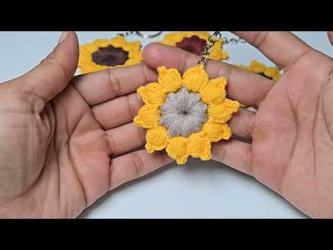 🌻Crochet Sunflower Keychain Tutorial | Easy & Cute DIY Gift