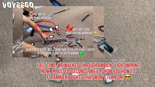 Voyeego on Instagram: "Ambient lights not turning on? 😱 Watch this — fix it in just 30 seconds! Last time we showed how to wire them. This time, we’ll show you how to fix lights that don’t turn on even when the main control box works — super easy, just 30 seconds! And stay tuned, our next video will share some handy ambient light tips. Are you excited? ✨ Follow us so you won’t miss any! #voyeego #ambientlighting #Christmas #merrychristmas #Christmas2025 #driving #incar #vw #vwgolf #vwgolf7 #fam