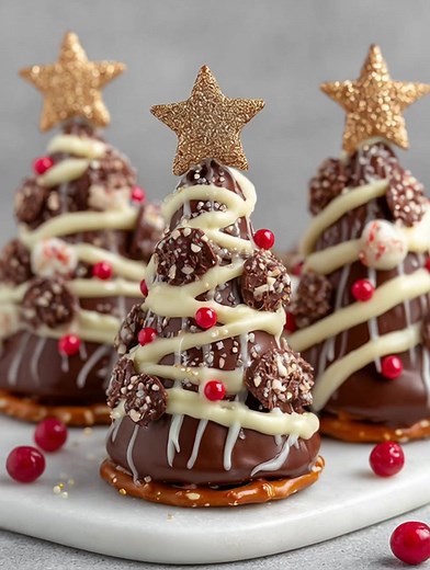 Chocolate Christmas Tree Cones Crisp cones dipped in chocolate and decorated like sparkling holiday trees. Yield: 8 trees · Temp: No bake · Time: 20–25 min cooling Key Ingredients First: Sugar ice-cream cones Melted dark chocolate Melted white chocolate ....................... FULLL Recipe in First Cօʍʍеոτ 👇 | Cake Shake