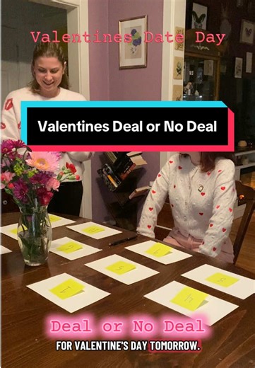 My girlfriend surprised me when I came home with our own Valentine’s Day version of deal or no deal where two indecisive people had our date for tomorrow, chosen for us by fate and game rules. #dealornodeal #date #datenight #wlw #wlwcouple