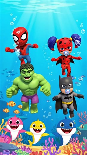 Baby Shark Meets Superheroes for Kids