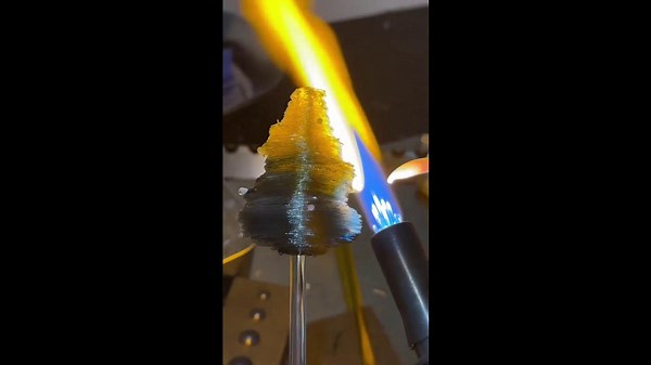 Christmas tree crafted from glassblowing techniques