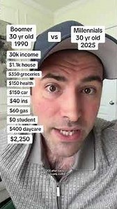 Boomer 30 Year Old In 1990 vs Millennial 30 Year Old Today