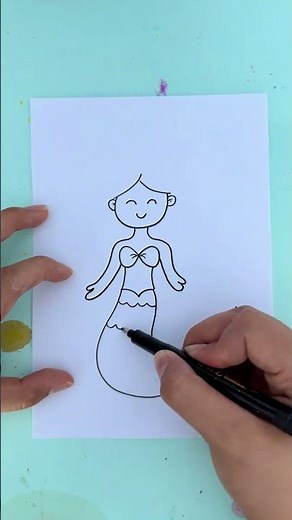 Meerjungfrauen Ausmalbilder 🧜‍♀️ | Einfaches Malvideo für Kinder