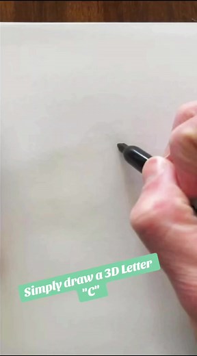 Cómo dibujar una letra 'C' en 3D fácilmente