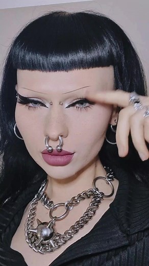 same shit different day 🧟‍♀️ new lipstick from @Tragic Beautiful 😘❤️ #gothbimbo #alttiktok #gothtok #goth #gothmakeup #septum #altmakeup #makeup #makeupgrwm #gothgirl #gothgoth