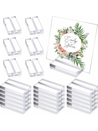 Transparent Acrylic Table Card Holder, Acrylic Table Number Card Display Stand For Wedding | SHEIN