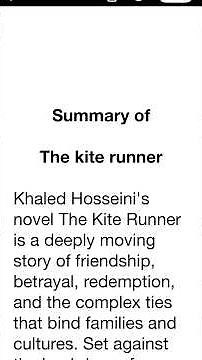 The Kite Runner Summary