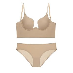 [Hot Item] Invisible Beauty Back Underwear Thin Small Chest Compact U-Shaped Large Backless Bra Set