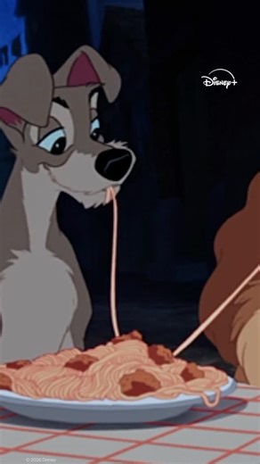 Disney Belgium on Instagram: "Making pasta first date-approved since 1955 🍝⁣ Lady and the Tramp, streaming on #DisneyPlus."