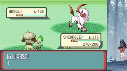 【宝可梦蓝宝石】120号道路8%出现率阿勃梭鲁，1081次相遇后出闪！