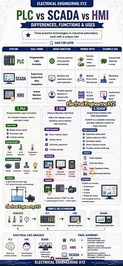 PLC vs SCADA vs HMI Explained in 60 Seconds ⚡ Industrial Automation Guide 2026