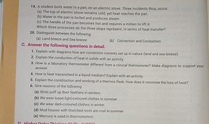 A student boils water in a pan, on an electric stove. Three inc... | Filo