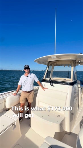 Now at Radio Island Marina: a 2020 Canyon 271. Twin F300 power, 186 gallons of fuel, and real-world efficiency around ~2 mpg at cruise deliver ~340–380 miles of range. On deck, you get serious fish storage—85-qt port and starboard bow boxes plus a 198-qt aft box—an Elite Lean Bar with a 42-gallon livewell, and up to 16 rod holders spread across the bow, cockpit, T-top and lean bar. Detail. Quality. Canyon 271. Make it a Grady-White. Get yours today: https://radioislandmarina.com/used-boats/2020-