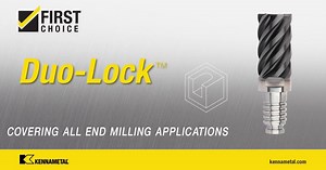 Duo-Lock™ provides a vast array of roughing, finishing, profiling, and chamfering tools, with blanks also available. Covering 80% of your end milling applications, which is why it's a part of First Choice! https://okt.to/SCr9OH | Kennametal Inc