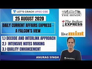 25-Aug-2020 | Daily Current Affairs Express | Crack UPSC CSE/IAS 2020 | Anurag Singh
