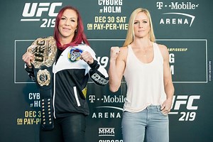 105K views · 1.9K reactions | Friendly yet still tense face off between UFC women's featherweight champ Cris Cyborg and challenger Holly Holm. Who wins at #UFC219? | MMA Fighting | Facebook