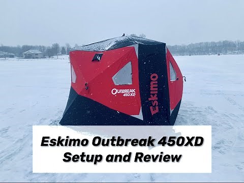ESKIMO OUTBREAK 450XD ICE FISHING SHELTER | FIRST TIME SET UP AND REVIEW