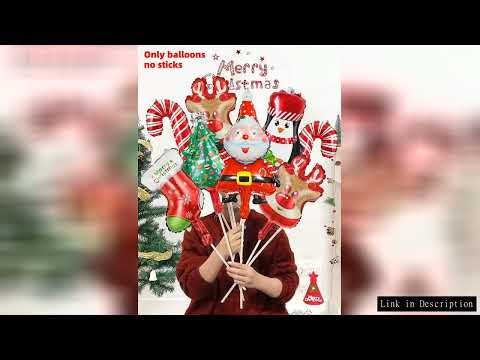 6pcs Mini 16inch Christmas Balloons Aluminum Foil Balloon Xmas Tree Gingerbread Man Santa Birthday P